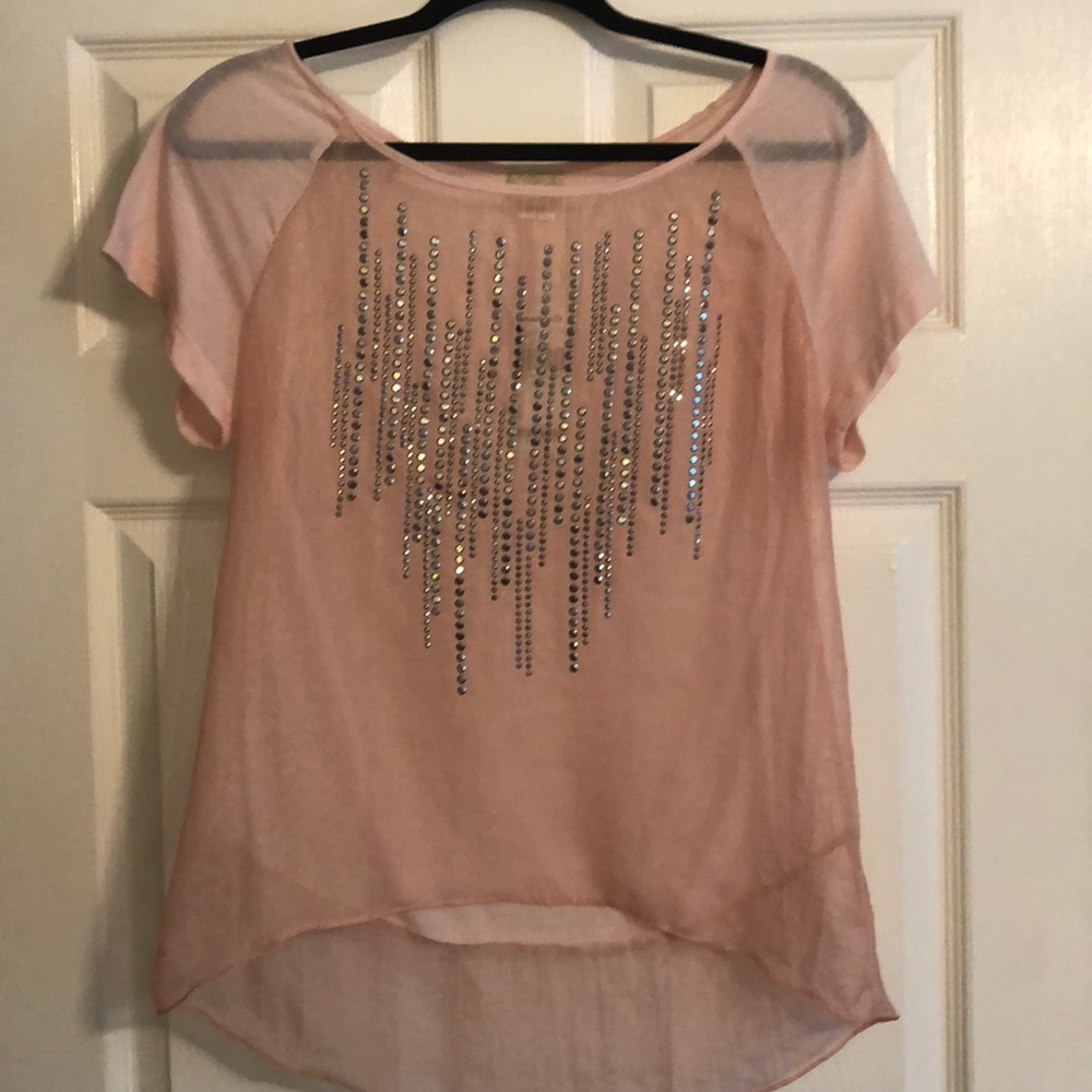 Daytrip Pink / Silver embellished top